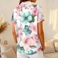 thumbnail image 5 of Womens Plus Size Casual Henley Waffle Knit Button-Up Top Short Sleeve Polo Shirt Hawaiian Shirt, 5 of 5