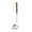 B, variant on Orangide Slotted Spoon Stainless Steel Slotted Spoon with Bamboo Handle Kitchen Ladle for Pasta Frying Dumplings Long Handle Non-Slip for Gravy Soups Stews