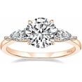 thumbnail image 1 of 2CT 925 Sterling Silver Engagement Rings for Women Round Cut 3-Stone Promise Rings for Her Cubic Zirconia CZ Wedding Bands Size 3-11, 1 of 4