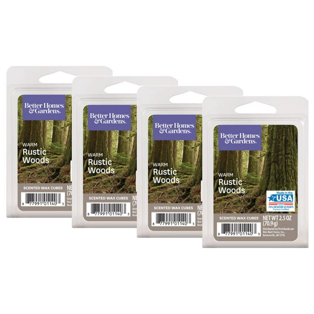 Warm Rustic Woods Scented Wax Melts, Better Homes & Gardens, 2.5 oz (4