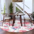 thumbnail image 3 of Round Rug 7Ft Washable Non-Slip, Pink Watercolor Floral Circle Area Rugs for Living Room Bedroom, Spring Flower Abstract Art Indoor Floor Mats Carpet Runner for Home Decor Aesthetic, 3 of 8
