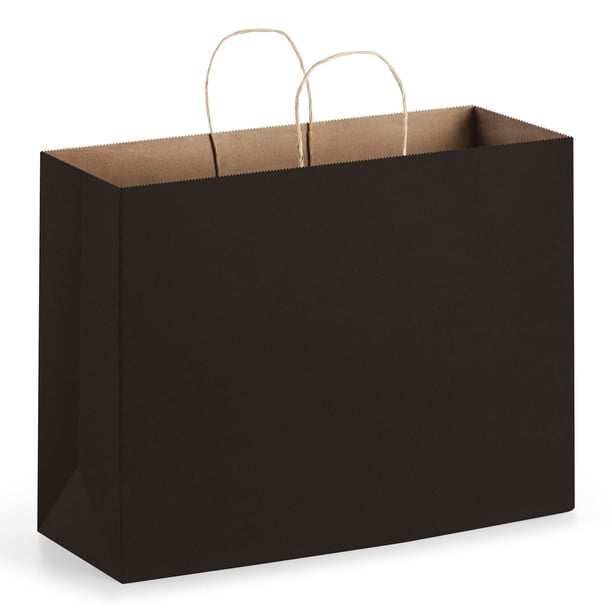 Bolsas de regalo Eupako de papel negro de 41 x 15 x 30 cm, juego de 50