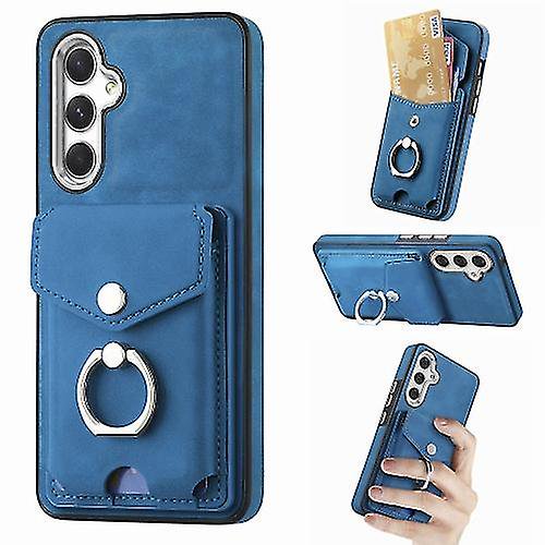 Funda para Samsung Galaxy A54 5g de cuero con acabado galvanizado y tarjetero (negro)