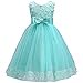 thumbnail image 3 of IBTOM CASTLE Robe de Demoiselle d'Honneur Rose 2-8T Robe de Bal Fête Anniversaire Mariage Turquoise 7-8 Ans, 3 of 4