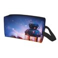 thumbnail image 2 of Goofa Lantern On Snow With Christmas Printed Toiletry Bag with Handle,Large Capacity Travel Makeup Cosmetic Bag for Women, Carry on Airport Airline Compliant Bag, 2 of 9
