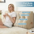 thumbnail image 2 of TOPCHANCES Large Bed Wedge Pillow, Headboard Triangular Backrest Reading Pillow with a Side Pocket(Apricot, 59 x 7.8 x 20 inch), 2 of 8