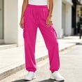 thumbnail image 5 of DYTTDG Women's Drawstring Elastic Waist Cargo Jogger Pants, Solid Color Loose Fit Casual Sweatpants with Side Cargo Pockets, 5 of 8