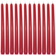 thumbnail image 1 of Paquete de 12 velas cónicas rojas Sihuida, 25 cm, sin perfume, sin goteo, 1 of 9