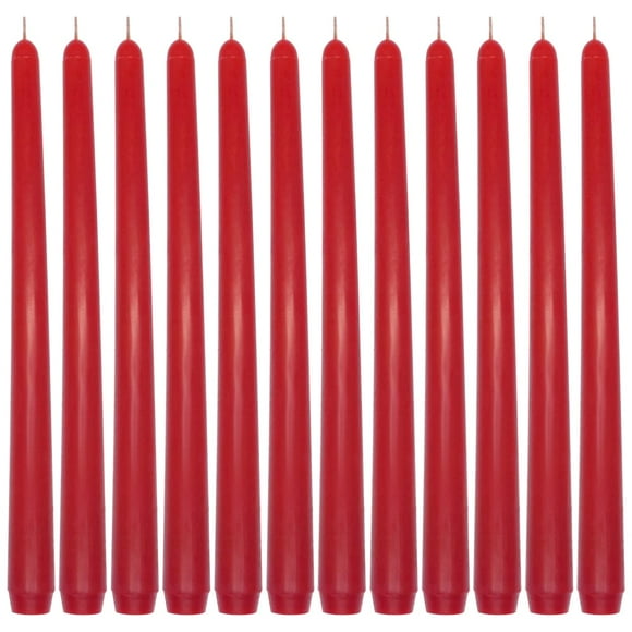 Paquete de 12 velas cónicas rojas Sihuida, 25 cm, sin perfume, sin goteo