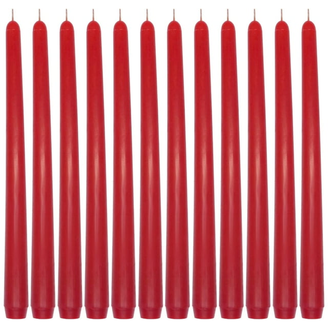 Paquete de 12 velas cónicas rojas Sihuida, 25 cm, sin perfume, sin goteo