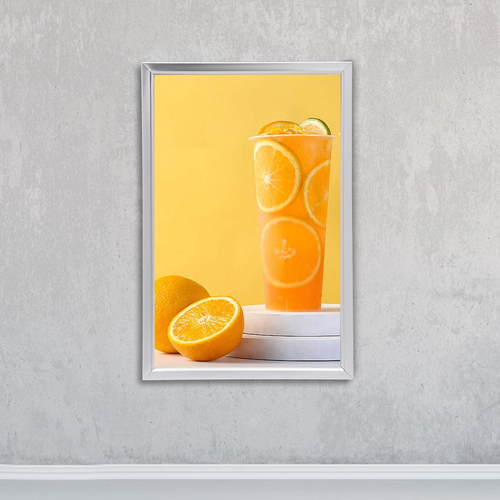 Modern Rectangular Silver LED Backlit Movie Poster Art Picture Frame Light Box Advertising Display 18x24"