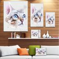 thumbnail image 3 of Chat aux Yeux Bleus Aquarelle - Impression sur Toile d'Art Animal, 3 of 4