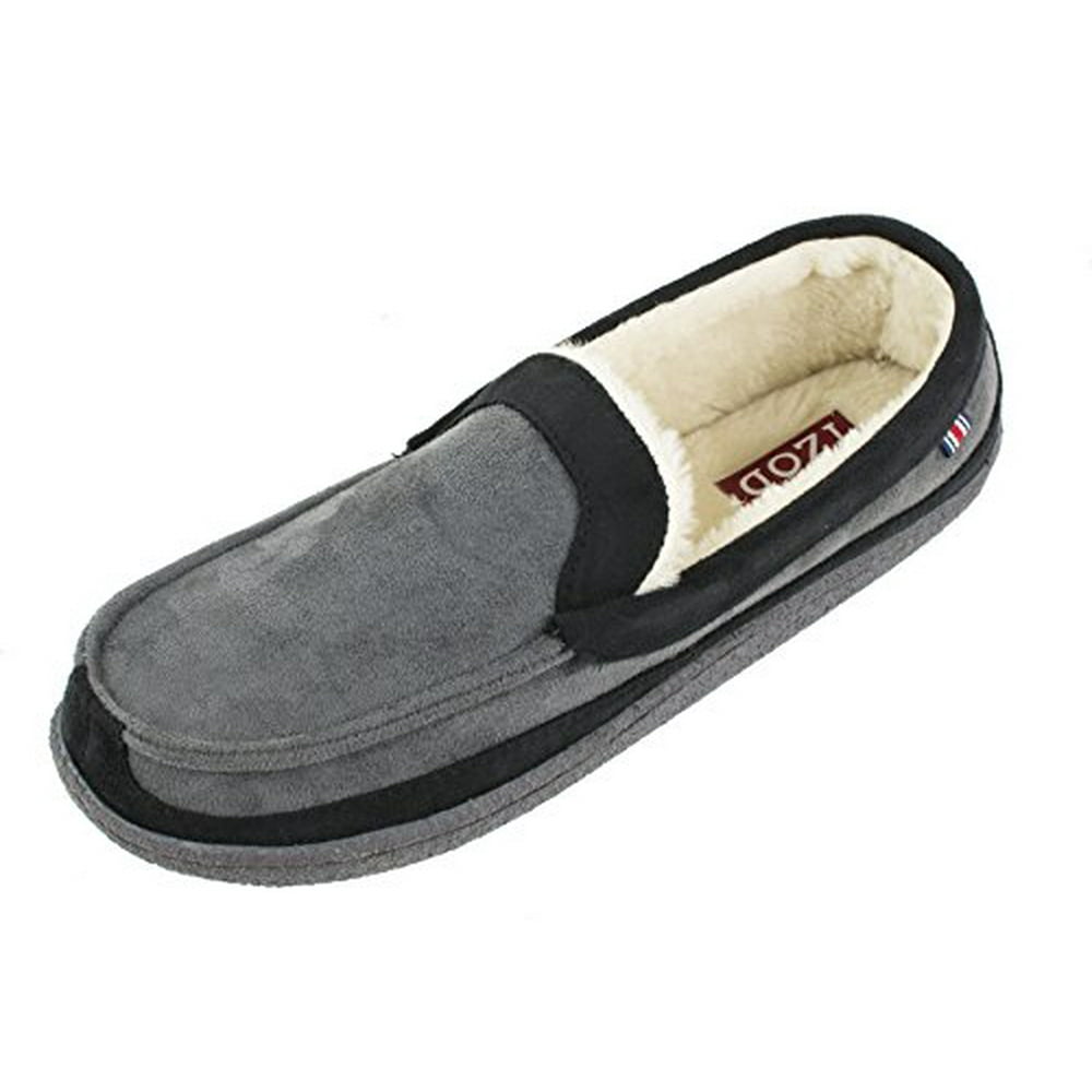 IZOD Izod Mens Microsuede Memory Foam Loafer Slippers (XXL(13), Grey)