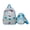 Blue, variant on Heart Pattern Bag Bundle, Daily Lightweight Mini Backpack & Multi Pockets Mini Crossbody Purse Set