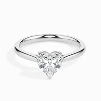 1 Carat Heart Shape Moissanite 14K White Gold Plated Engagement Ring