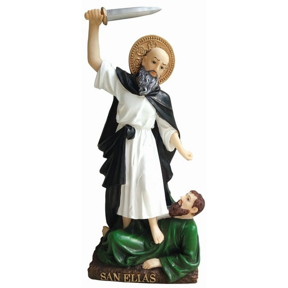 Saint St Elijah San Santo Elias Statue Religious Figurine Religious (6 Inch, White)