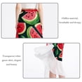 thumbnail image 2 of Watermelon Chic Chiffon Women's Beach Dress and Skirt Set for Sunny Days, 2 of 6
