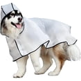 thumbnail image 1 of LLC Large Dog Hooded Transparent Raincoat with Windproof and Waterproof Features, Elastic Cuffs, and Adjustable Fit - Ideal for Medium and Large Dogs up to 10XL, 1 of 5