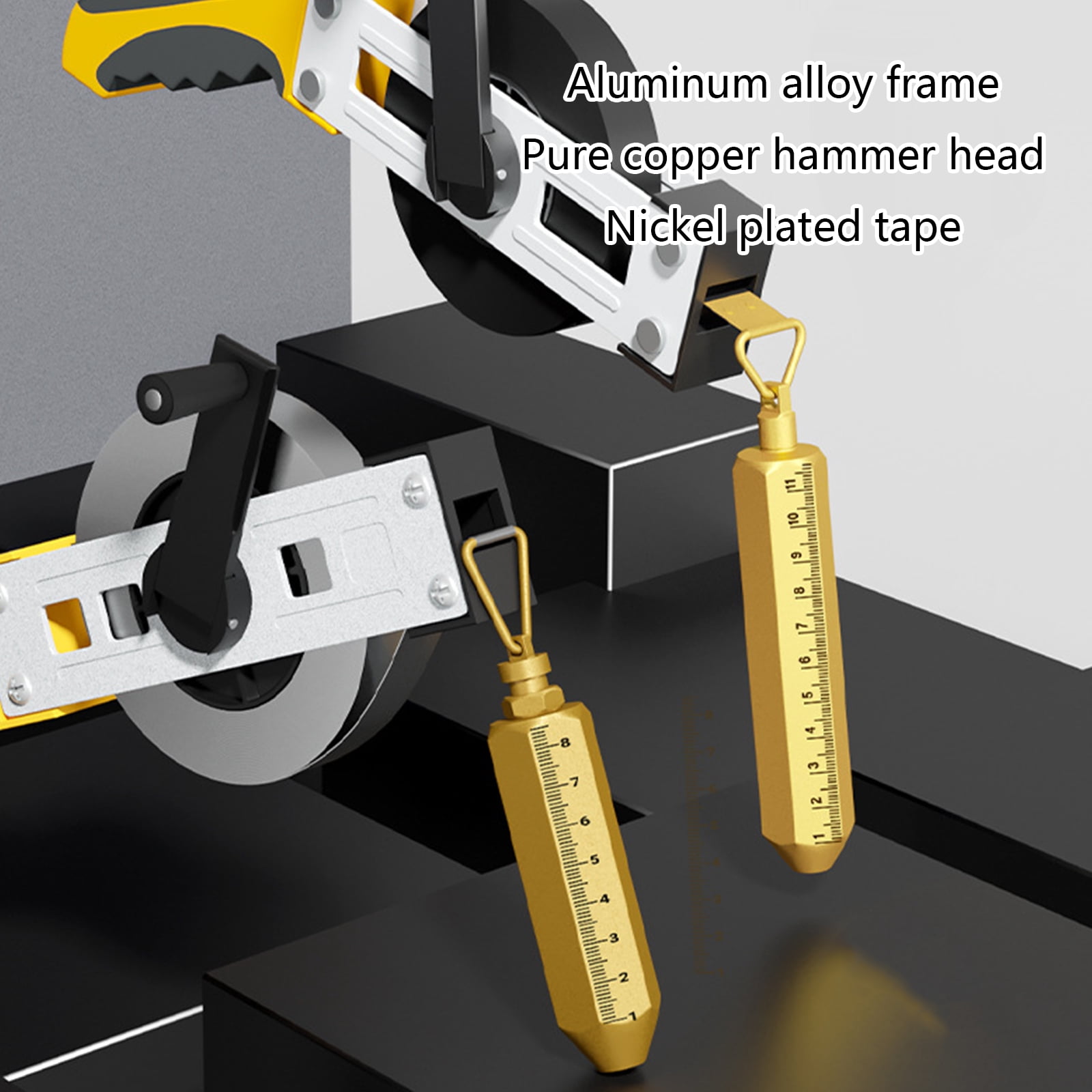 Oil Gauging Tapes Measuring Ruler Tape Measure Carbon Steel Rubber Handle Accuracy Oil Gauging Tape 5/10/15/20/30M