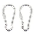 thumbnail image 4 of 4 Inch Stainless Steel Locking Type Carabiner Clip Spring Snap Hook - 2 Packs Heavy Duty Carabiner Clips for Keys, Swing Set, Camping, Fishing, Hiking Traveling, 650 lbs Capacity, 4 of 6