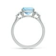 thumbnail image 2 of ANGARA Natural Cushion 1.95 ct Aquamarine & Diamond 3 Stone Engagement Ring in 14K White Gold for Women (Size-8mm) | March Birthstone, Anniversary, Jewelry Gift for Women | Natural Aquamarine Ring, 2 of 10