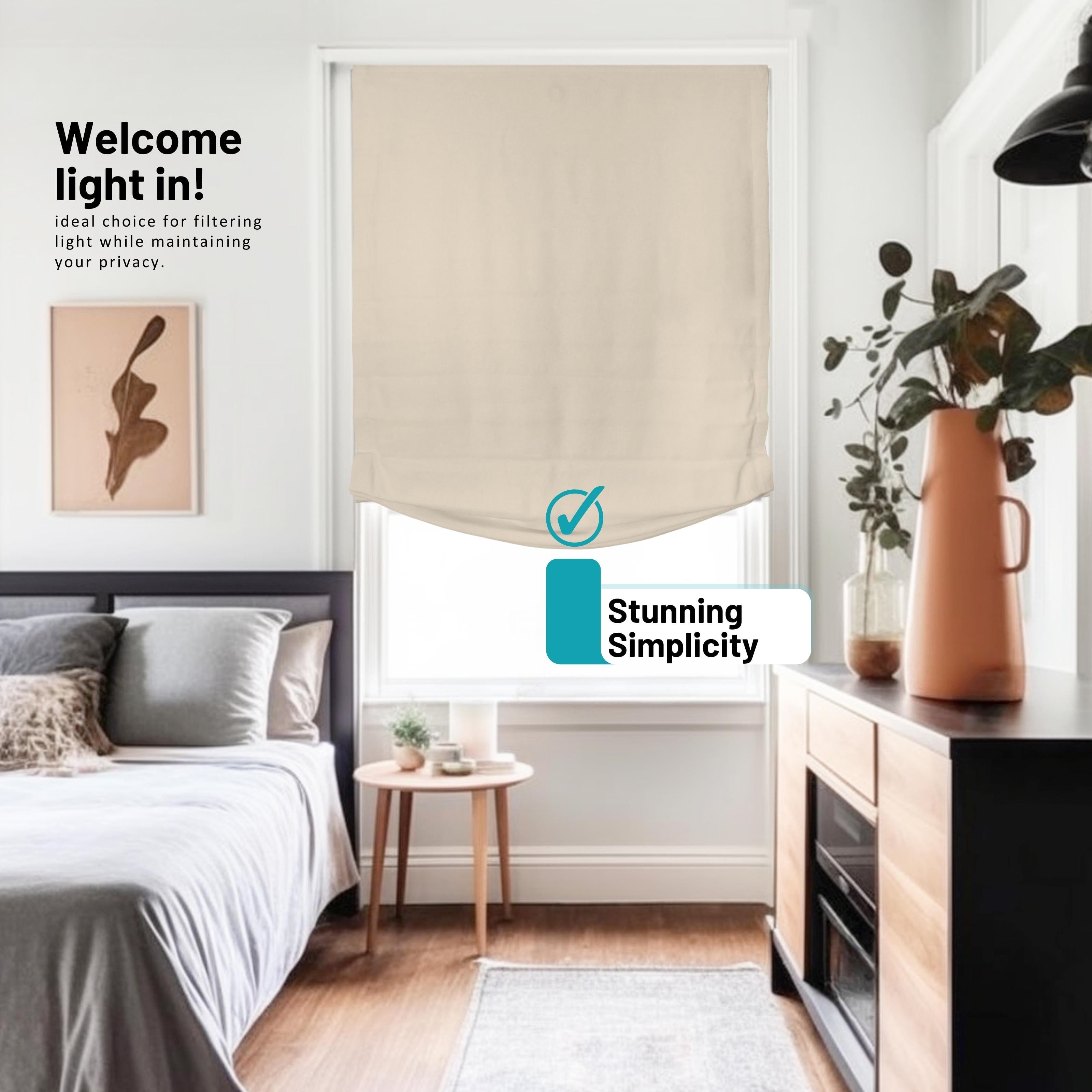 Chicology Cordless Roman Shades, Ivory (Relaxed), 35"W X 64"H