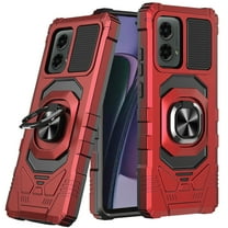 For Motorola Moto G Stylus 5G 2024 Robotic Hybrid with Magnetic Ring Stand Case Cover - Red