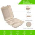 200Pack Compostable to Go Containers 9x9" Clamshell Take