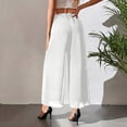 thumbnail image 5 of Garbnen Chiffon Palazzo Pants for Women Flowy Wide Leg Cropped Pants for Women Beach Outdoor Trendy Womans Lounge Pants with Pockets, 5 of 7