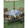 thumbnail image 4 of Outdoor Tablecloth with Umbrella Hole for Patio/Picnic/Party/Camping, Light Blue Starfish Waterproof Table Cloth Square Cover Washable, Coastal Summer Beach Ocean Striped (60"x 60"), 4 of 9