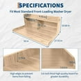 thumbnail image 2 of 2-Tier Washer Dryer Countertop, Wood Laundry Countertop with 2.75" H Edge Rails, Waterproof Washer Dryer Cover with Anti-Slip Pads for Laundry Room Organization and Storage, Walnaut/Natural/White, 2 of 7