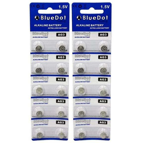 BlueDot Trading AG3 (also known as LR41 and LR736) Alkaline Button Cell Batteries - 20 Pack