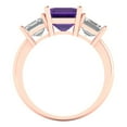 thumbnail image 4 of Three-Stone Engagement Ring for Women - 4ct Natural Amethyst in 18K Rose Gold Promise Ring, 4 of 6