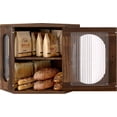 thumbnail image 3 of Corner Bread Box, Solid Wood Double Layer Adjustable Large Capacity, Farmhouse Vintage Kitchen Countertop Organizer with Acrylic Window, Retro Brown, 3 of 15