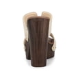 thumbnail image 2 of BLISSFUL STEP Women's Platform High Block Heel Slides Sandals Beige (Size 9.5), 2 of 6