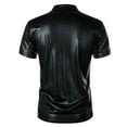 thumbnail image 7 of HBYJLZYG Golf Shirts For Men Short Sleeve Casual Button Shirts Summer Shiny Stage Style Sport Fitness Tops Black, 7 of 7