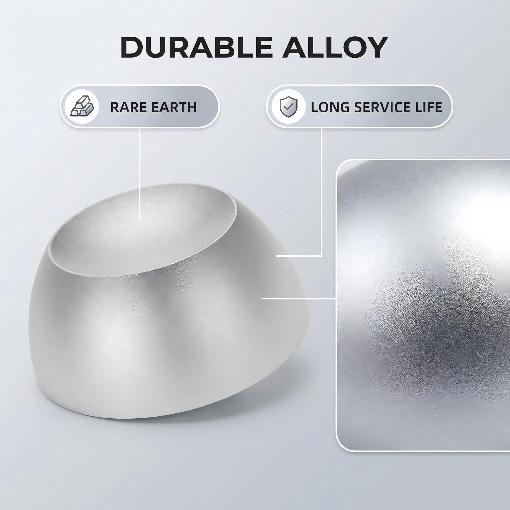12000GS Rare Earth Magnets, Magnetic Heavy Duty & Fixing Hole, Suitable for DIY, Office, Recycling, Metal Clearance (1, Silver, 2.87" L x 1.29" H)
