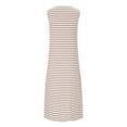 thumbnail image 5 of FRSASU Women Casual Sleeveless Striped Tank Midi Dresses Spring U Neck Bodycon Dresses T Shirt Summer Dress Brown S, 5 of 6