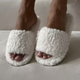 thumbnail image 3 of ZELAND Women's Faux Lamb Wool Platform Slippers - Trendy Sherpa Open Toe House Shoes, Soft Fuzzy Thick Sole Indoor Outdoor Mules, Chic Winter Warm Fleece Slides for Ladies & Teens, Anti-Slip, 3 of 9