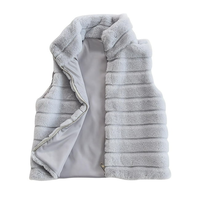 Teissuly Spring Winter Warm Coat Women's Solid Color Stand Collar Faux Zipper Vset Jacket Top,Size S-4XL