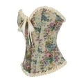thumbnail image 2 of Tuosodrolic Renaissance Corsets for Women Vintage Floral Bustier Tops Overbust Gothic Corsets Lace Up Front Button Shaperwear Tops, Womens Lace Up Boned Overbust Corset Bustier, 2 of 6