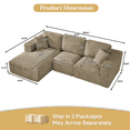thumbnail image 3 of Wiilayok 108" Cloud Sectional Couch with L-Shape Chaise,Modern Modular Sofa with Deep Seat, Comfy Boneless Upholstered Couches for Living Room Bedroom,Light Brown (Plush Corduroy Fabric), 3 of 10