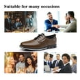thumbnail image 4 of Mens Casual Oxfords Leather Business Office Loafers Comfortable Fashion Lace-up Formal Flat Shoes Green 7 US, 4 of 7
