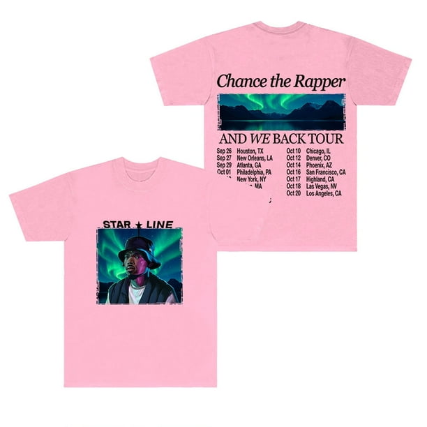 Chance The Rapper And We Back Tour Camisetas Mujeres Hombres HipHop Camiseta de manga corta con cuello redondo