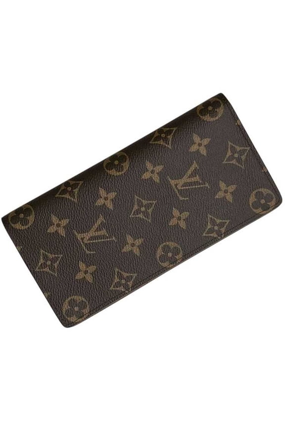 Pre-Owned Louis Vuitton Bi-fold Long Wallet Portefeuille Brazza Brown Monogram M66540 Canvas IC...
