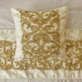 thumbnail image 2 of The HomeCentric King / Queen / Twin Gold Designer Twin 53"x18" Bed Runner WITHOUT Pillow Cover, Foil & Hand Beaded Embroidery Bed Scarf on Jacquard fabric - Ornamento Oro, 2 of 4