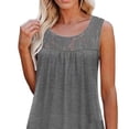 thumbnail image 1 of Camisetas sin mangas con cuello redondo, camisetas sin mangas con cuello redondo de color puro, blusa sin mangas con encaje, máxima eficiencia, 1 of 6