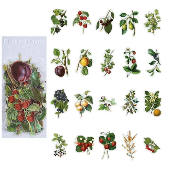 Kids Stickers,Memory Garden PET Scrapbook Stickers Set Vintage Natural Stickers Pretty Floral Retro Decals Adhesive Sticker For Planners Art Craft Notebook Diary Album DIY