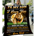 thumbnail image 3 of Lotusprinthandmade Lion From Dad To My Son I Love You For The Rest Of My Life Fleece Blanket 2 Sizes (Made in US), 3 of 6