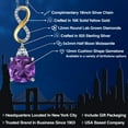 thumbnail image 2 of 925 Silver and 10K Yellow Gold Purple Amethyst and Moissanite and Lab Grown Diamond Pendant Necklace for Women | 6.63 Cttw | Gemstone February Birthstone | Cushion 12MM | With 18 inch Chain, 2 of 6